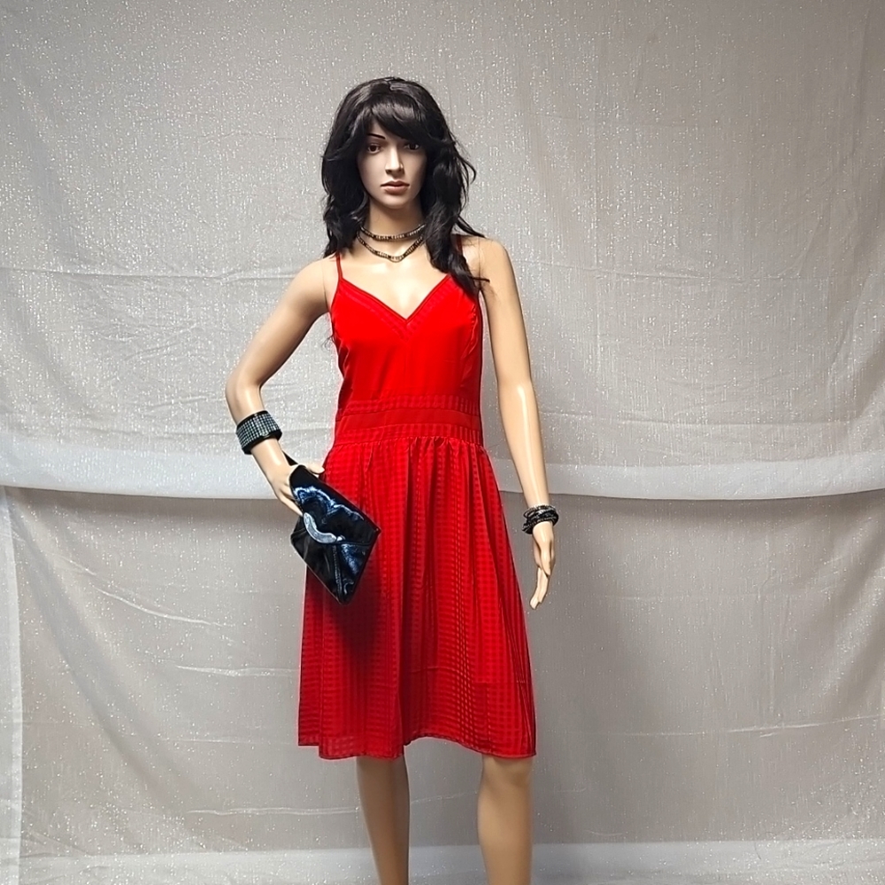 Suzanne Betro Red Gingham I set Waist A-line Dress Sz 1X
